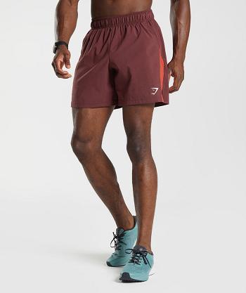 Pánské Šortky Gymshark Sportovní Vínové Červené | CZ 2877ILH